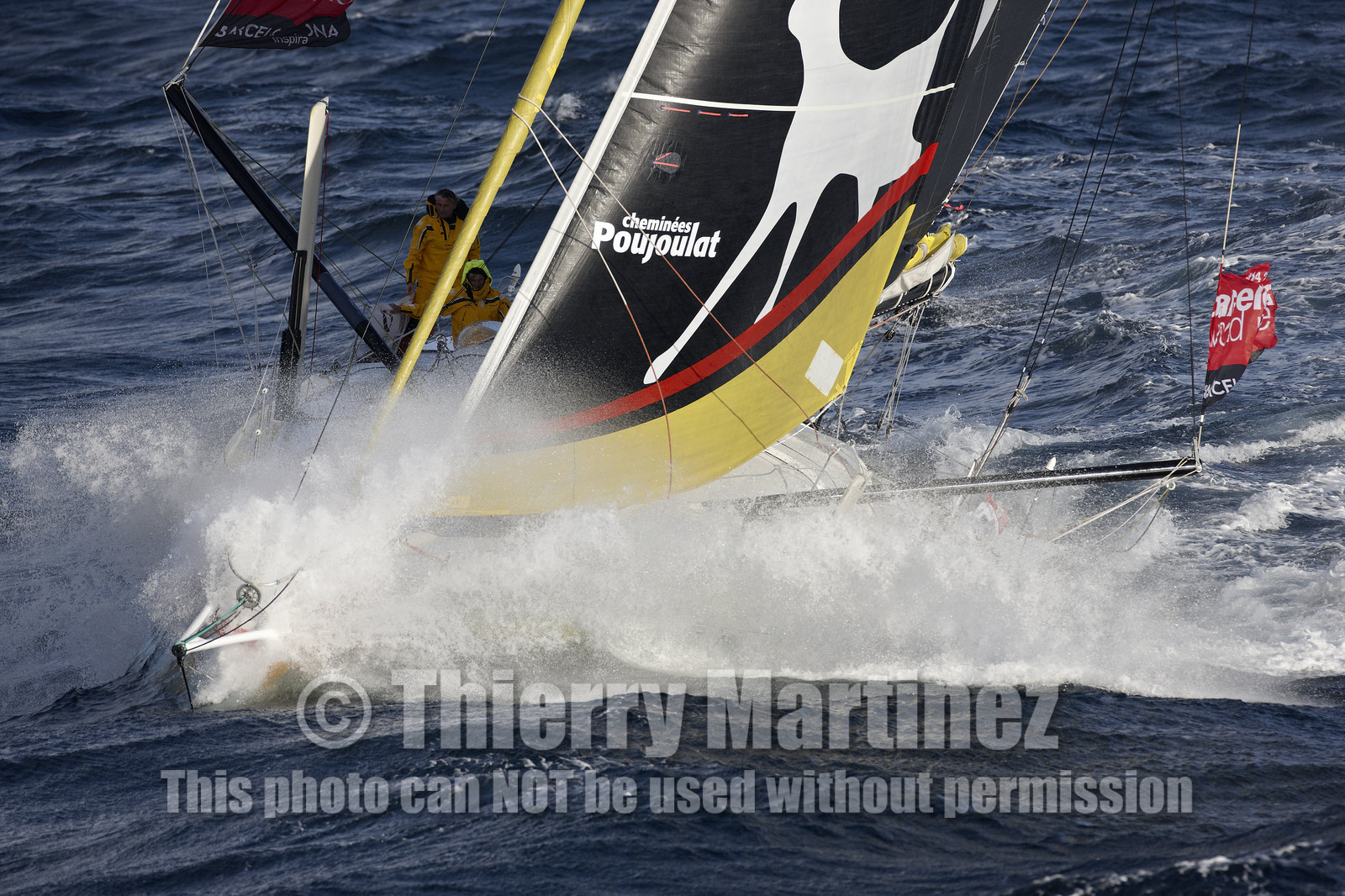 2014 BARCELONA WORLD RACE. Bernard Stamm (SUI) & Jean Le Cam (FRA) on CHEMINEES POUJOULAT