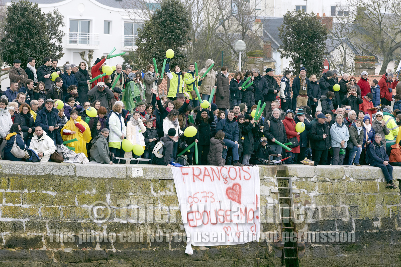 2012 13 VENDEE GLOBE. Winner arrival in Les sables d'Olonne (FRA