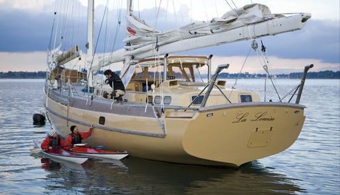 LA LOUISE new schooner  of Thierry Dubois (FRA) Sailing in Golfe du Morbihan (FRA)