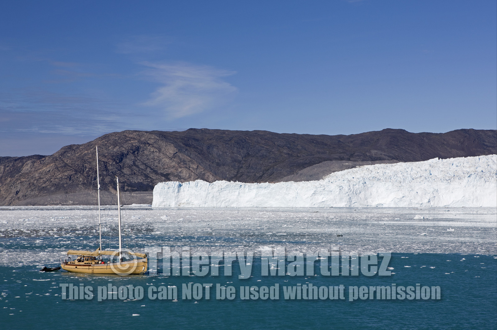 Schooner LA LOUISE sailing on west coast of Greenland.