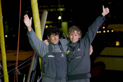 Bernard Stamm (SUI) & Jean Le Cam (FRA) winners of BWR 2014-15 on CHEMINEES POUJOULAT