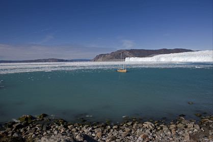 Schooner LA LOUISE sailing on west coast of Greenland.
