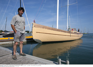 Launch of Thierry Dubois (FRA) new schooner LA LOUISE