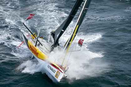 2014 BARCELONA WORLD RACE. Bernard Stamm (SUI) & Jean Le Cam (FRA) on CHEMINEES POUJOULAT