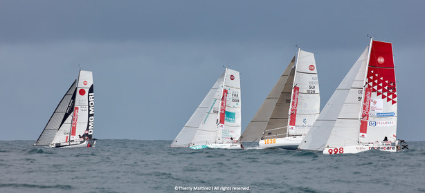 23_22486   © Thierry Martinez. LES SABLES D'OLONNE, 85 - FRANCE 25 septembre 2023.Départ MINI TRANSAT 2023. Départ du Dimanche 24 septembre retardé au Lundi 25 Sept .Les Sables d’Olonne (FRA)    Santa Cruz de la Palma ( Canaries)    St François ( Guadeloupe): 4050 NM.
