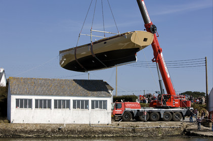 Launch of Thierry Dubois (FRA) new schooner LA LOUISE