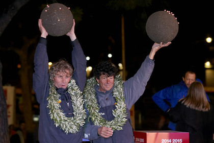 Bernard Stamm (SUI) & Jean Le Cam (FRA) winners of BWR 2014-15 on CHEMINEES POUJOULAT