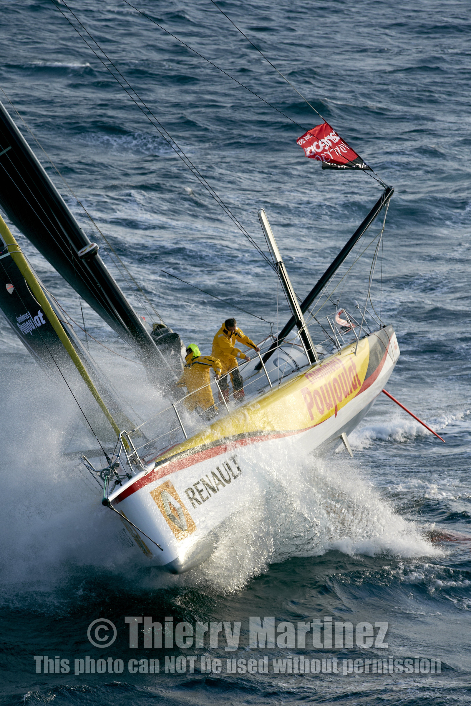2014 BARCELONA WORLD RACE. Bernard Stamm (SUI) & Jean Le Cam (FRA) on CHEMINEES POUJOULAT