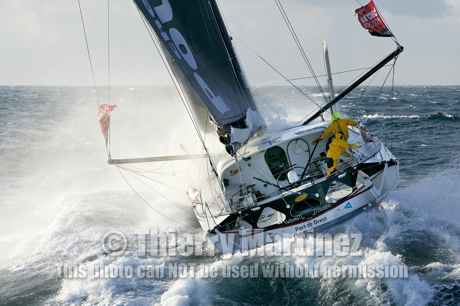 2014 BARCELONA WORLD RACE. Bernard Stamm (SUI) & Jean Le Cam (FRA) on CHEMINEES POUJOULAT