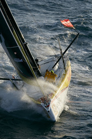 2014 BARCELONA WORLD RACE. Bernard Stamm (SUI) & Jean Le Cam (FRA) on CHEMINEES POUJOULAT