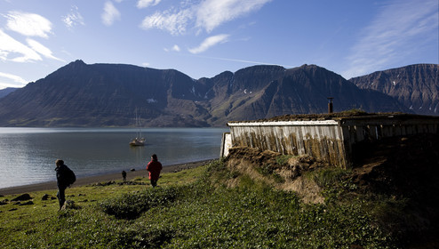 Schooner LA LOUISE sailing on west coast of Greenland.