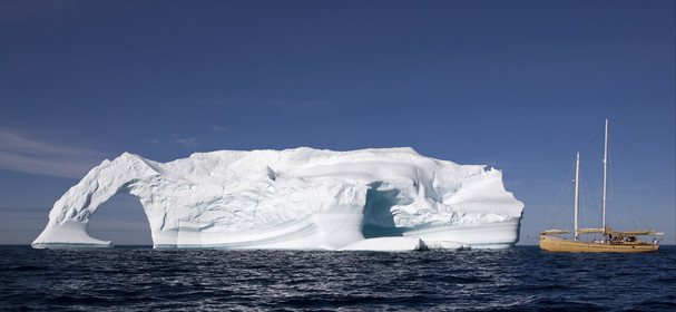 Schooner LA LOUISE sailing on west coast of Greenland.
