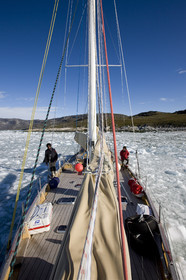 Schooner LA LOUISE sailing on west coast of Greenland.