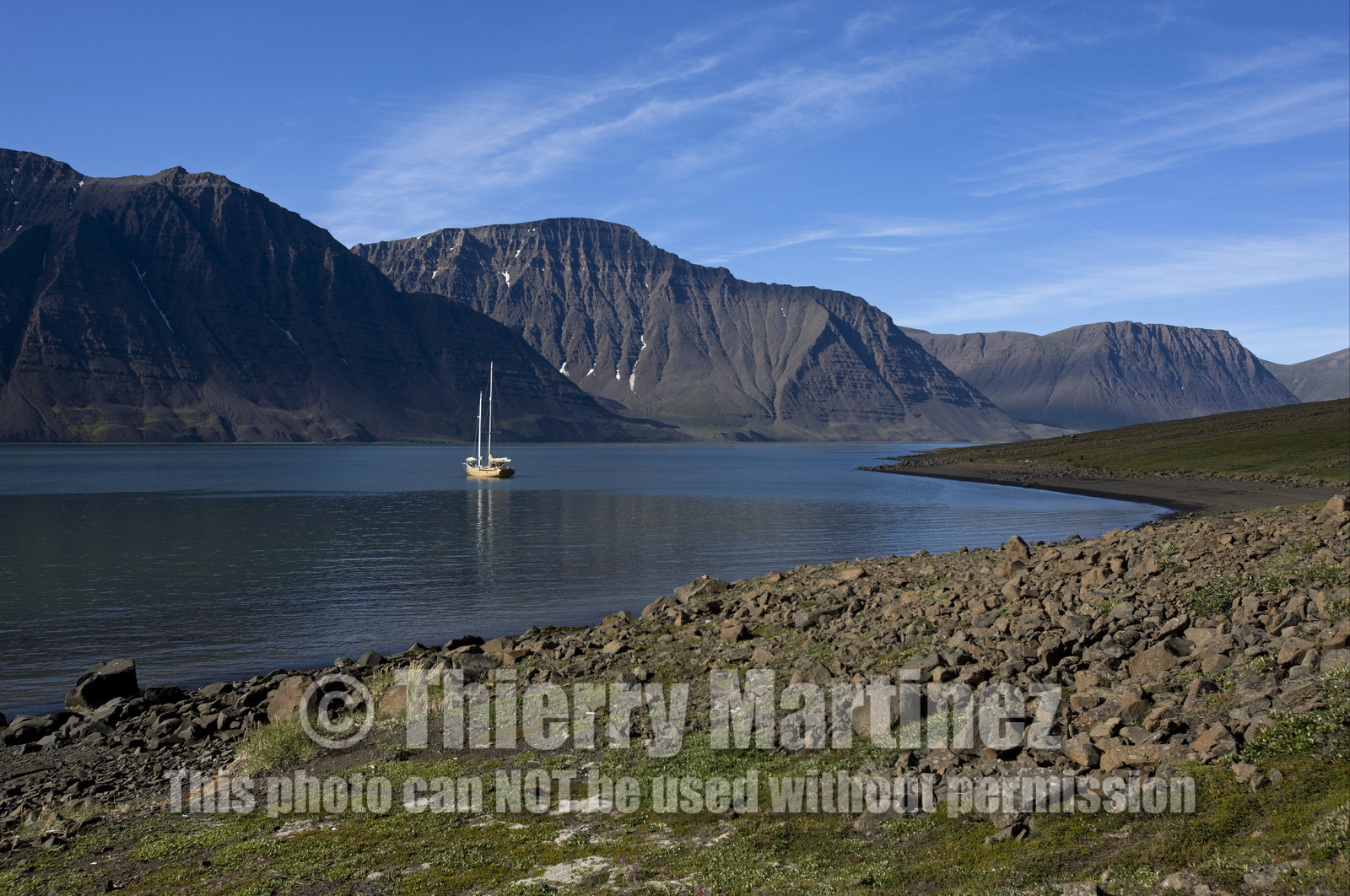 Schooner LA LOUISE sailing on west coast of Greenland.