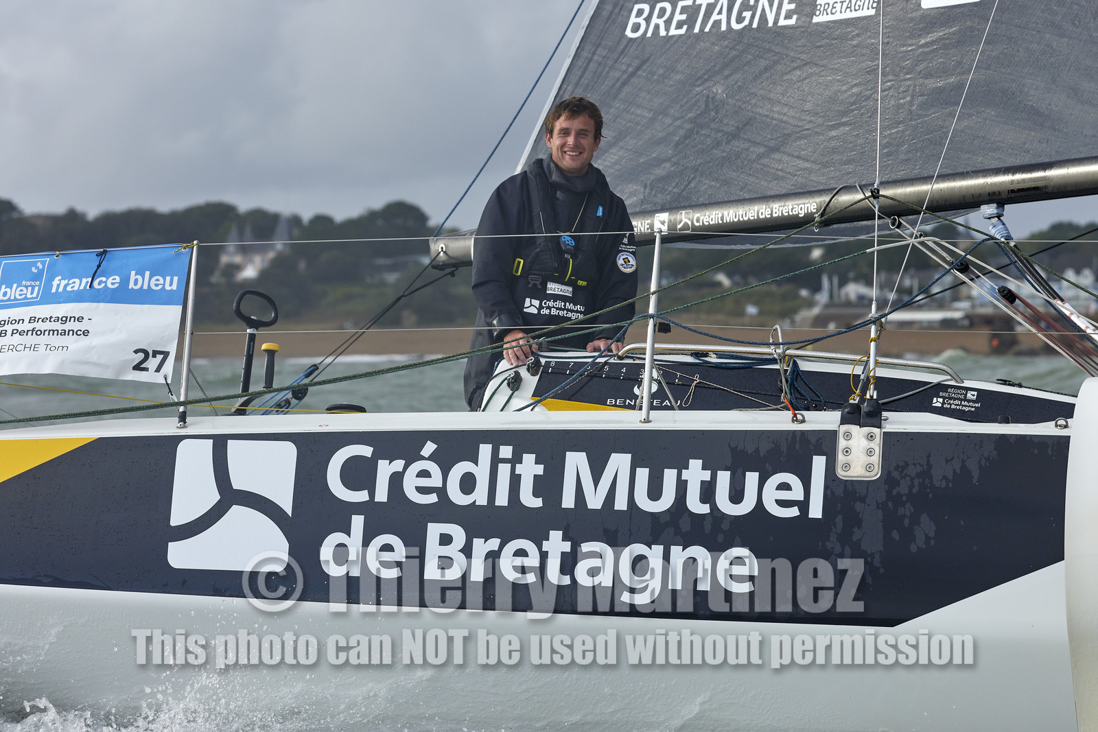 22_34965   © Thierry Martinez.ST NAZAIRE, FRANCE.07 Sept 2022.53éme édition de la Solitaire du Figaro.Arrivée de la 3éme étape , Ronan    St Nazaire.Tom Laperche (Région Bretagne-CMB Performance) vainqueur de l’étape et de l’édition de la Solitaire du Figaro 2022.