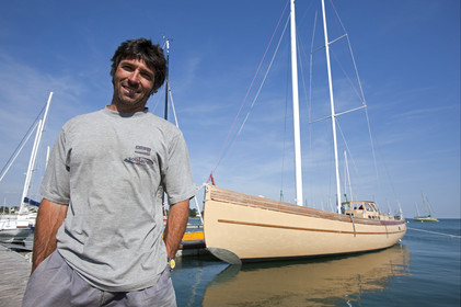 Launch of Thierry Dubois (FRA) new schooner LA LOUISE