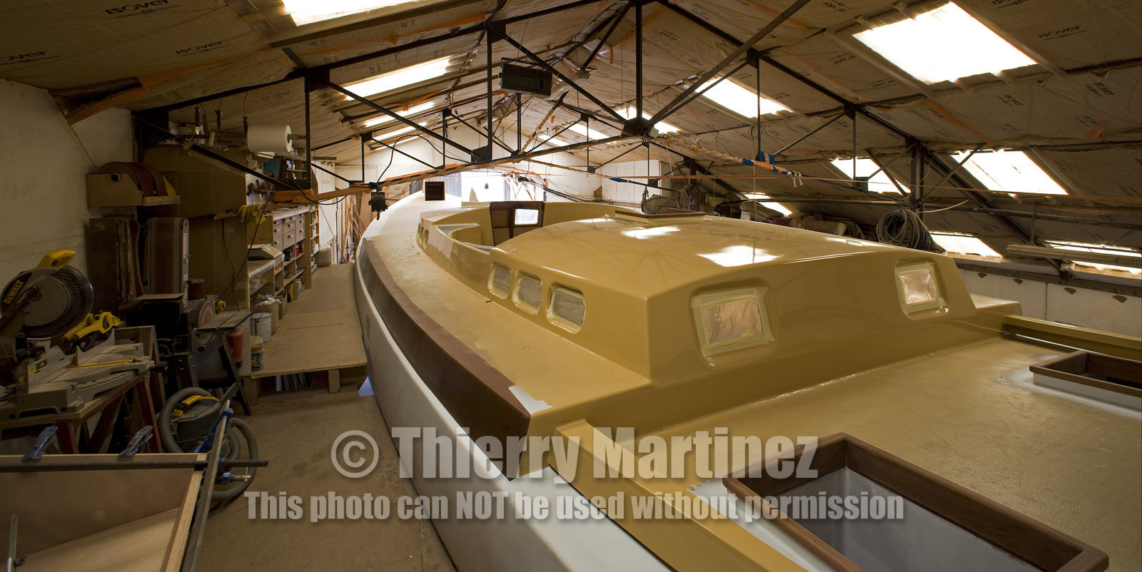 Thierry Dubois new boat under construction.16 July 2009.