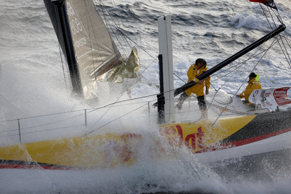 2014 BARCELONA WORLD RACE. Bernard Stamm (SUI) & Jean Le Cam (FRA) on CHEMINEES POUJOULAT