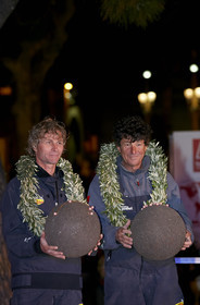 Bernard Stamm (SUI) & Jean Le Cam (FRA) winners of BWR 2014-15 on CHEMINEES POUJOULAT