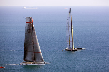 33rd  AMERICA'S CUP Valencia Spain, February 2010 - Defender:  ALINGHI (ALINGHI 5) vs Challenger : BMW Oracle Racing (USA 17)