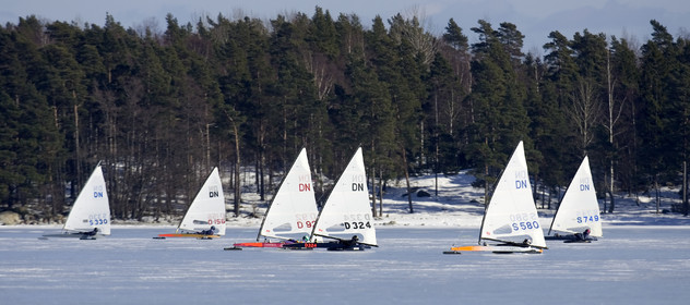 Ice Boats in Stockholm Archipelago - March 2005.