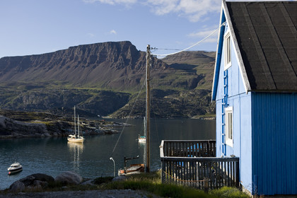 Schooner LA LOUISE sailing on west coast of Greenland.
